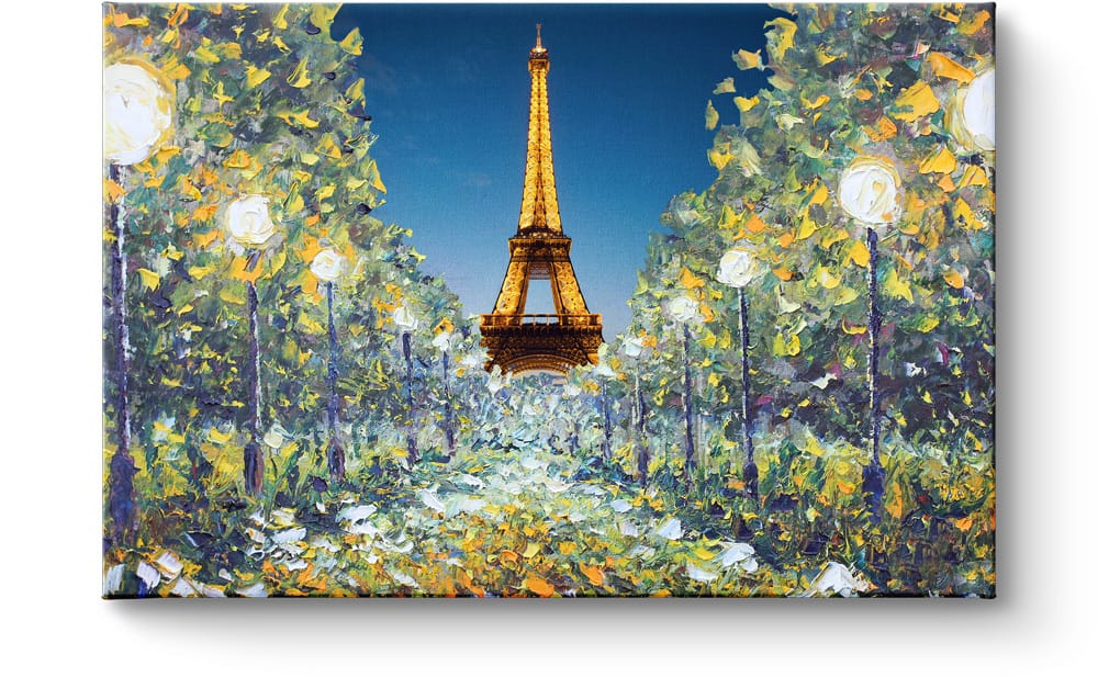 Eiffel tower on canvas