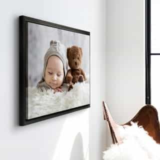 Photos on canvas with black floating frame